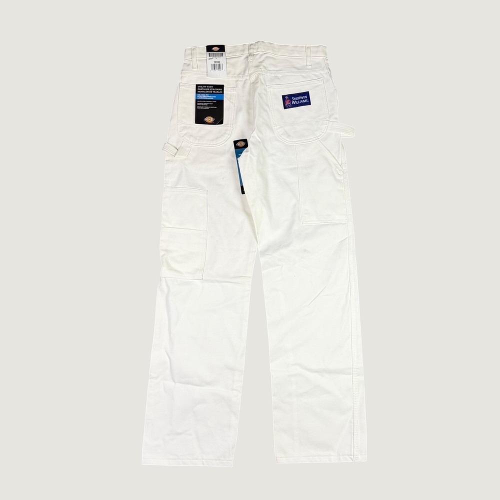 Dickies Sherwin Williams White Relaxed Fit Utility Painter Pants 30x32 NWT
